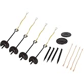 Park &amp; Sun Sports Outdoor Volleyball Beach/Sand Adaptor Kit with Ground Stakes: Auger Anchor Set, Blue