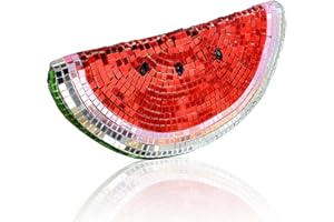 Mirror Disco Watermelon Decor | Fruit Themed Party Decorations for Club, Dancing Party, Festival, Birthday | Glitter Reflecti