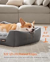Feandrea Dog Bed Sofa with Removable Reversible Cushion 85x65x21 cm Slate Grey view 3