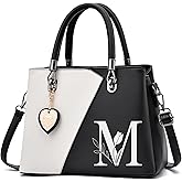 I IHAYNER Women PU Leather Purses and Handbags Top Handle Satchel Tote Shoulder Crossbody Initial Handbag for Ladies