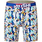 JINSHI Men's Underwear Long Boxer Briefs Underpants The Boxer for Men Breathable Bamboo Viscose Pack
