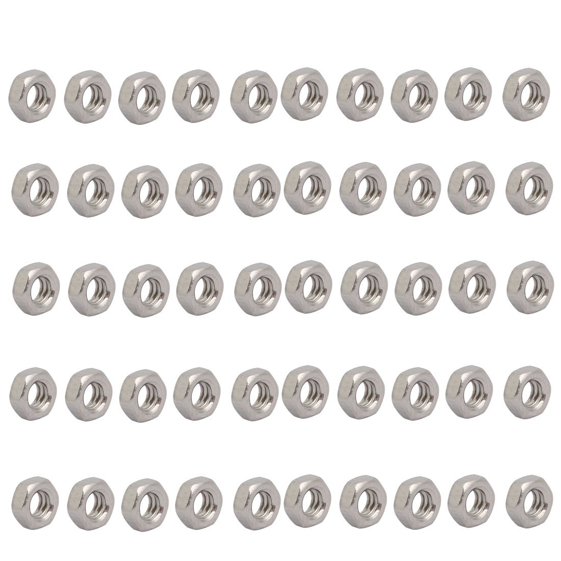 sourcingmap 50pcs 1/8"-40 BSW Thread 304 Stainless Steel Thread Hexagon Nut 50pcs