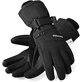 HOIHOO Waterproof Warm 3M Thinsulate Snow Gloves - Touchscreen, Cold Weather Winter Gloves for Snowboarding, Fits Both Men & Women