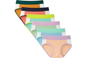 INNERSY Girls Cotton Underwear Comfy Mid Rise Panties Breathable Briefs for Teens 6 Pack