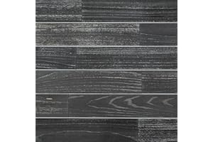 SINGULARWOOD Reclaimed Barnwood Shiplap Wall Planks,Real Rustic Accent Wood Panels for Interior Wall Decor,DIY Peel and Stick Easy Installation (12 Sheets/15 Sq Ft/Box),Rustic Black