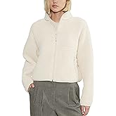 Yozazzy Fleece Jackets Women Causal Long Sleeve Sherpa Jacket Warm Ziper Fuzzy Coat Sweatshirts Trendy with Pockets