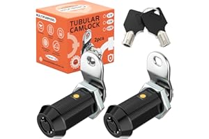 Chievbit 2 Pack Black RV Storage Locks, RV Compartment Locks,1-1/8”RV Locks for Storage Door,RV Cabinet Locks,Camper Storage Locks for Travel Trailer,RV Cam Locks with 4 Keys