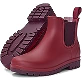 planone Minimalist Everyday Comfort Short Rain Boots for Women Arch Support Chelsea Boots Classic Waterproof Ankle Non-Slip Rubber Shoes with Removable Cushioned Insole