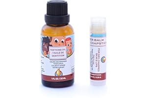 Punkin Butt Baby Teething Oil and Weather Lip Balm Bundle for Sore Gum Relief and Chapped Lips | All Natural, Organic, Safe for Infants, Chemical-Free | 1 Oz Oil