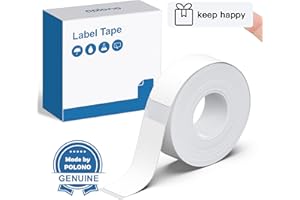 POLONO Genuine P31S Label Maker Tape, Adapted Label Print Paper, 15x40mm(0.59"x1.57"), Self-Adhesive Label Maker Tape Refill for Home/Office, Compatible with P31S Label Maker, 180 Labels, White
