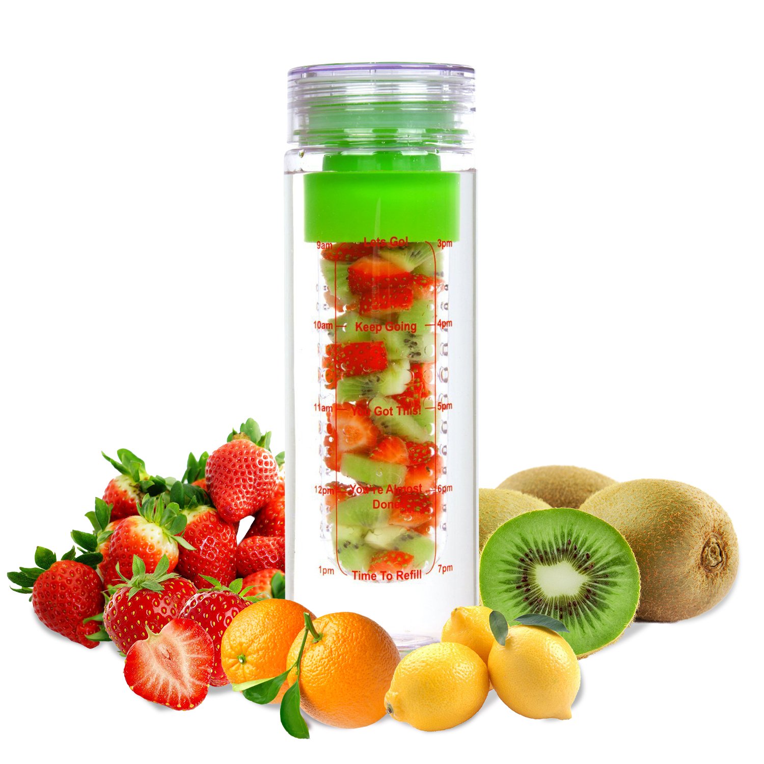 Amazon.com: LA Organics Fruit Infuser Water Bottle - 100% Leak Proof and  BPA Free - Fruit Infused Water Bottle Comes with Bonus Infusion Recipe Ebook:  ...