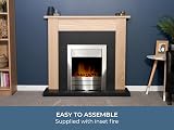 Adam Southwold Oak Black Fireplace Suite Colorado Brushed Steel Electric Fire view 5