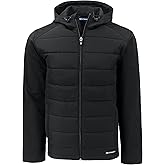 Cutter & Buck mens Evoke Hybrid Eco Softshell Recycled Full Zip Mens Hooded Jacket
