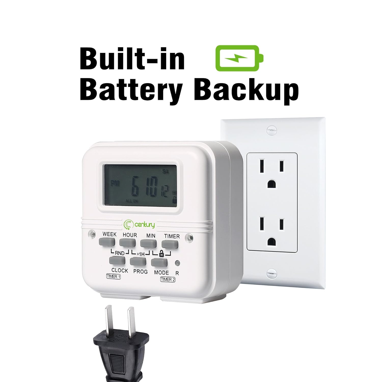 Century 7 Day Heavy Duty Digital independent Programmable Timer Dual