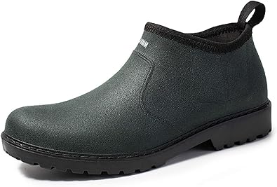 Amazon メンズ ショート筒 レインブーツ ノンスリップ 露 大雨 ゲリラ豪雨 雪道 滑り止め ウォーターシューズ レインブーツ おしゃれ レインブーツ 完全防水 ビジネスレインブーツ 作業靴 軽量 メンズ ショート 長靴 防水 雨靴 長靴 レインシューズ