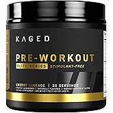 Kaged Pre Workout Elite Stim Free Powder | Cherry Limeade | Pre-Workout with Creatine, Beta Alanine, L-Citrulline, BCAAs | Caffeine Free | Pre Supplements for Men & Women | 20 Servings