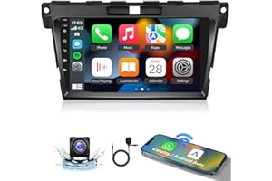 EKAT 2+64G Car Radio for Mazda CX-7 CX7 CX 7 2007 2008-2014 - Apple Carplay & Android Auto - 9 Inch Android 13 Stereo with WiFi/EQ/GPS + AHD Rear View Camera