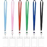 6 Pack Cruise Lanyard with ID Card Holder, Durable Lanyard with Waterproof ID Badge Holder Cruise Lanyards for ID Badges Ship Cards Carnival Sail Keys (6 Colors)