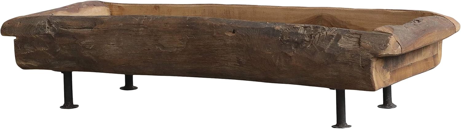 Chic Antique Grimaud Wooden Tray On Feet Metal Candle Board Candle Tray Decorative Bowl Amazon Co Uk Home Kitchen