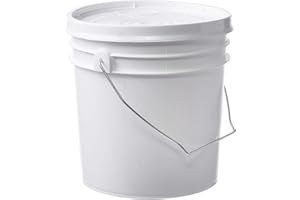 HE HUDSON EXCHANGE Letica 1 Gallon Bucket with Lid, HDPE, 6 Pack (White)