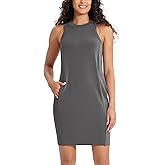 ODODOS Modal Soft Loose Tank Dress for Women Casual Sleeveless Sundress with Kangaroo Pocket Summer Dress