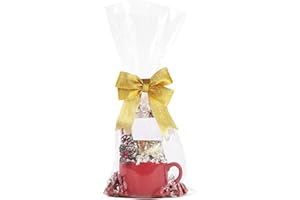 Morepack Cellophane Bags 10x20 Inches,20 Pcs Cellophane Gift Bags for Small Baskets and Mugs