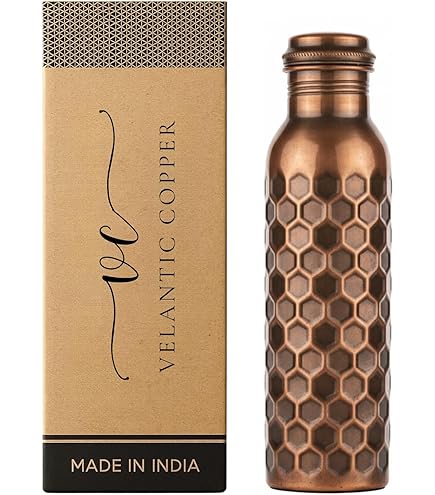 Amazon.com: Pure Copper Water Bottle - Indian Handmade Ayurveda