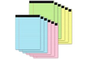 ZAVIKO Legal Pads 8.5 x 11 Colored Note Pads, 12 Pack Colored Paper Pads 8.5 x 11 Lined Paper, Pads of Paper 8.5 x 11 Writing Pads, Wide Ruled Notebook Pad 8 1/2 x 11, Legal Notepads 8.5 x 11, 30 Sheets/Pad