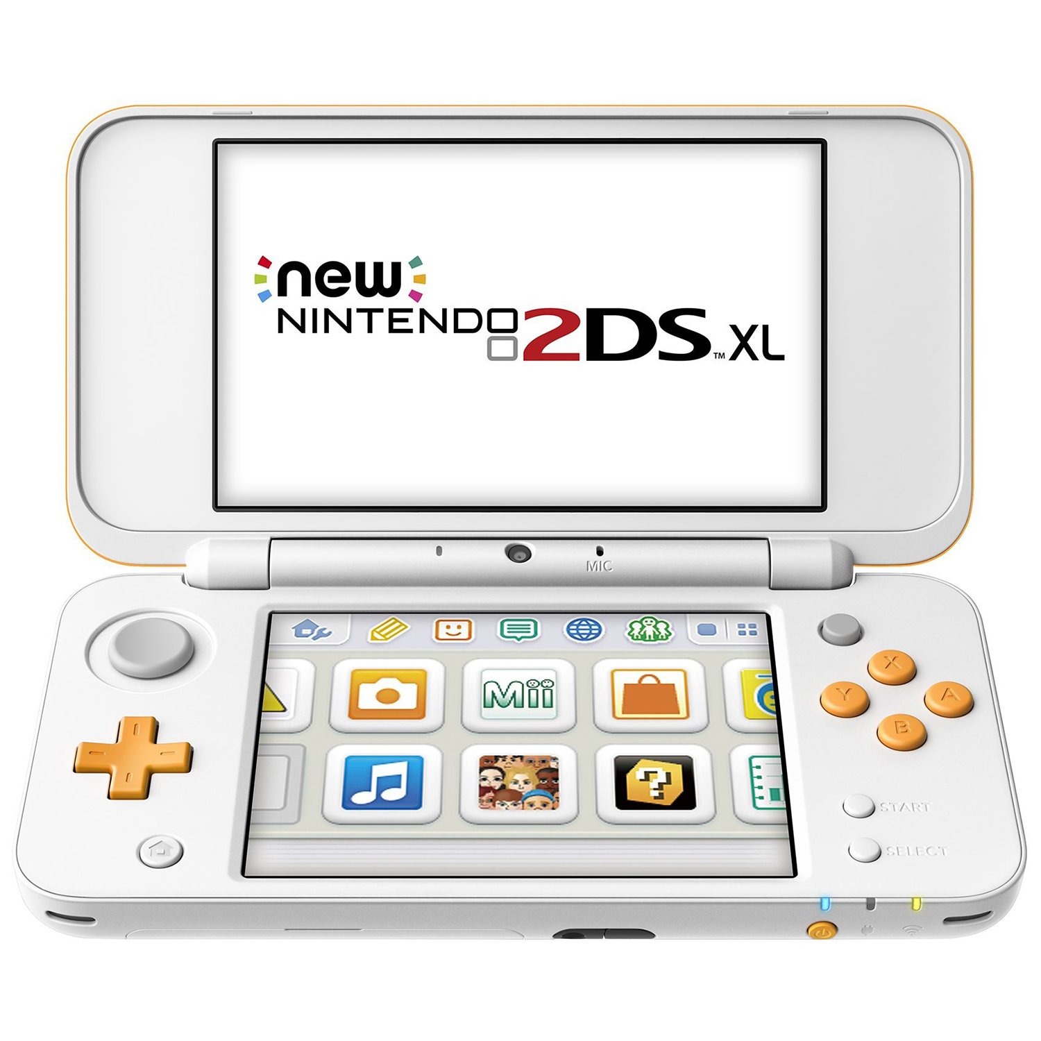 Nintendo 2DS XL Game Console - White + Orange - Nintendo 2DS