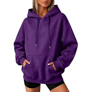 Slakkenreis Oversized Hoodie Women Cozy Fleece Fall Sweatshirts Y2K Hoodies Casual Drawstring Hooded Sweatshirts with Pockets