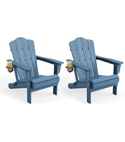 Amazon.com: W Unlimited Sky Blue Foldable Adirondack Chair with