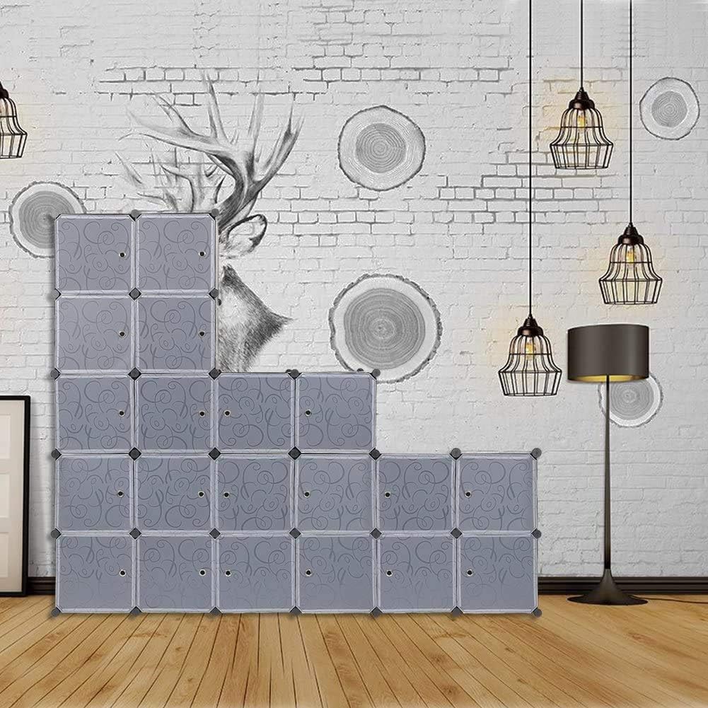 Bigbutterflyde 20 Wurfel Diy Regalsystem Kleiderschrank Offen Kunststoff Garderobe Mit Turen Garderobenschrank Schwarz 140 X 35 X 175 Cm Kleiderschranke Kuche Haushalt Wohnen
