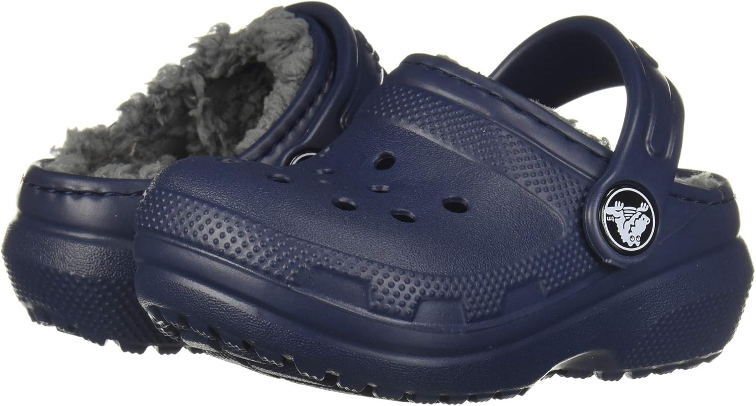 Crocs Unisex Kid's Classic Lined Clog Warm and Cozy Fuzzy Slippers