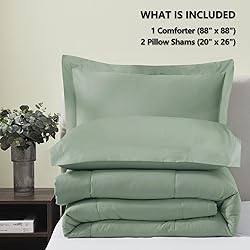CozyLux Queen Size Comforter Sets - Sage Green