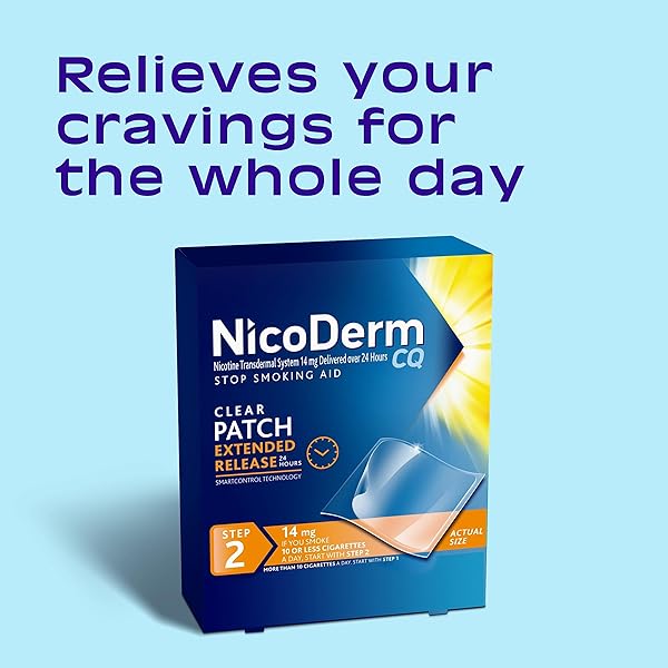 NICODERM CQ NICOTINE PATCHES TO HELP STOP SMOKING WITH BEHAVIORAL SUPPORT PROGRAM, 14MG, STEP 2-21 COUNT