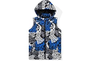 SNOW DREAMS Boys Girls Puffer Vest Hooded Quilted Outwear Sleeveless Jacket Lined Zipper Waistcoat