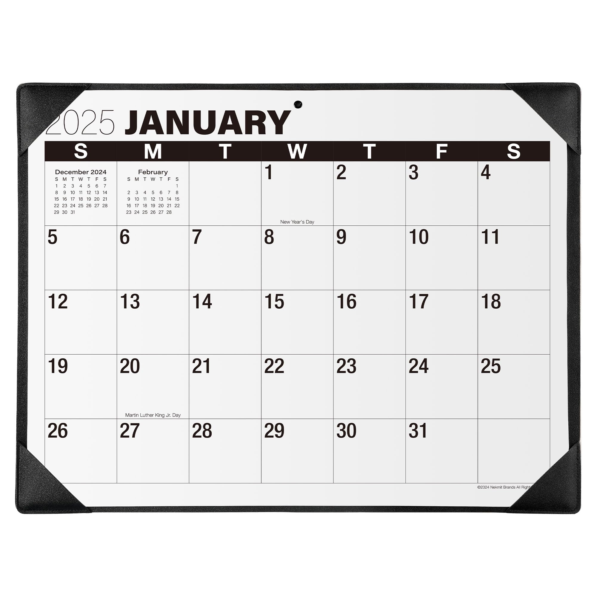 Nekmit 2025 Desk Calendar, Large Print Desk Calendar with Desktop Mat ...