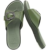 COFACE Womens Dressy Orthotic Slides Lightweight Yoga Mat Thick Cushion Recovery Walking Sandals Adjustable Slip On Slippers with Comfortable Plantar Fasciitis Arch Support