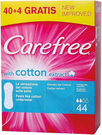 Carefree Cotton - protege-slips 40 + 4 unidades, extendidos: Amazon.es: Belleza