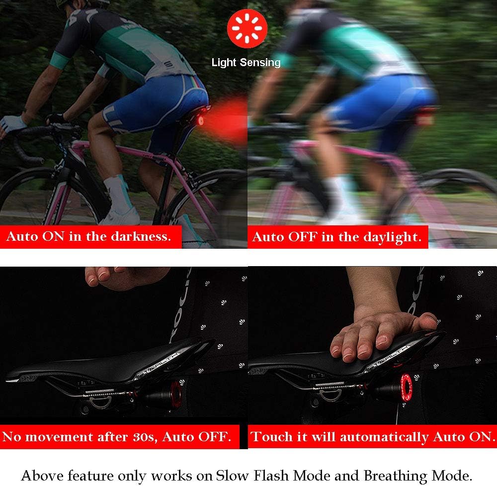 G Keni Smart Rear Bike Tail Light, Auto on/off Brake Sensing Bicycle Lights, USB Rechargeable Bikes Tailights - Image 4