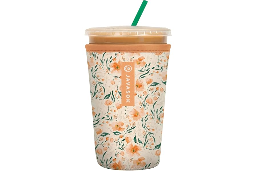Sok It JavaSok Iced Coffee & Cold Soda Insulated Neoprene Cup Sleeve (Blush Blossoms, Medium: 22-28oz) Book
