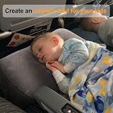 Maliton Inflatable Airplane Foot Rest Gray 3-Height Adjustable Travel Pillow view 2