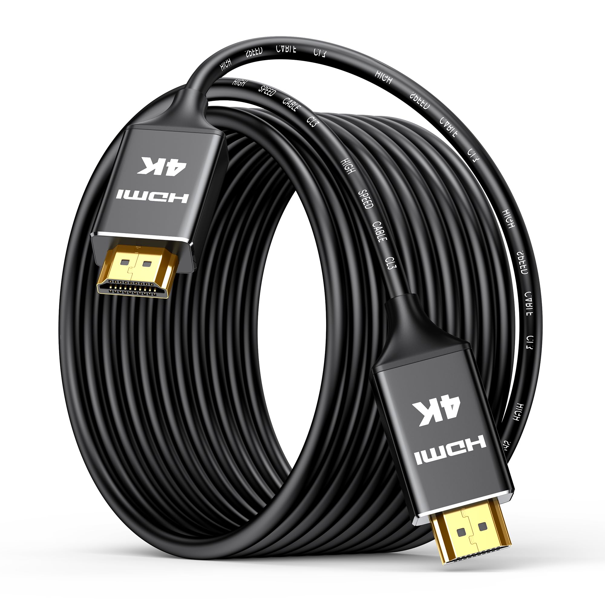 Highwings 4K Long HDMI Cable 12M | in-Wall CL3 Rated HDMI Cable 2.0 | Support HDR10 8/10bit 18Gbps HDCP2.2 ARC | High Speed HD Shielded Cord | Compatible with Laptop, PC, HDTV, Projector