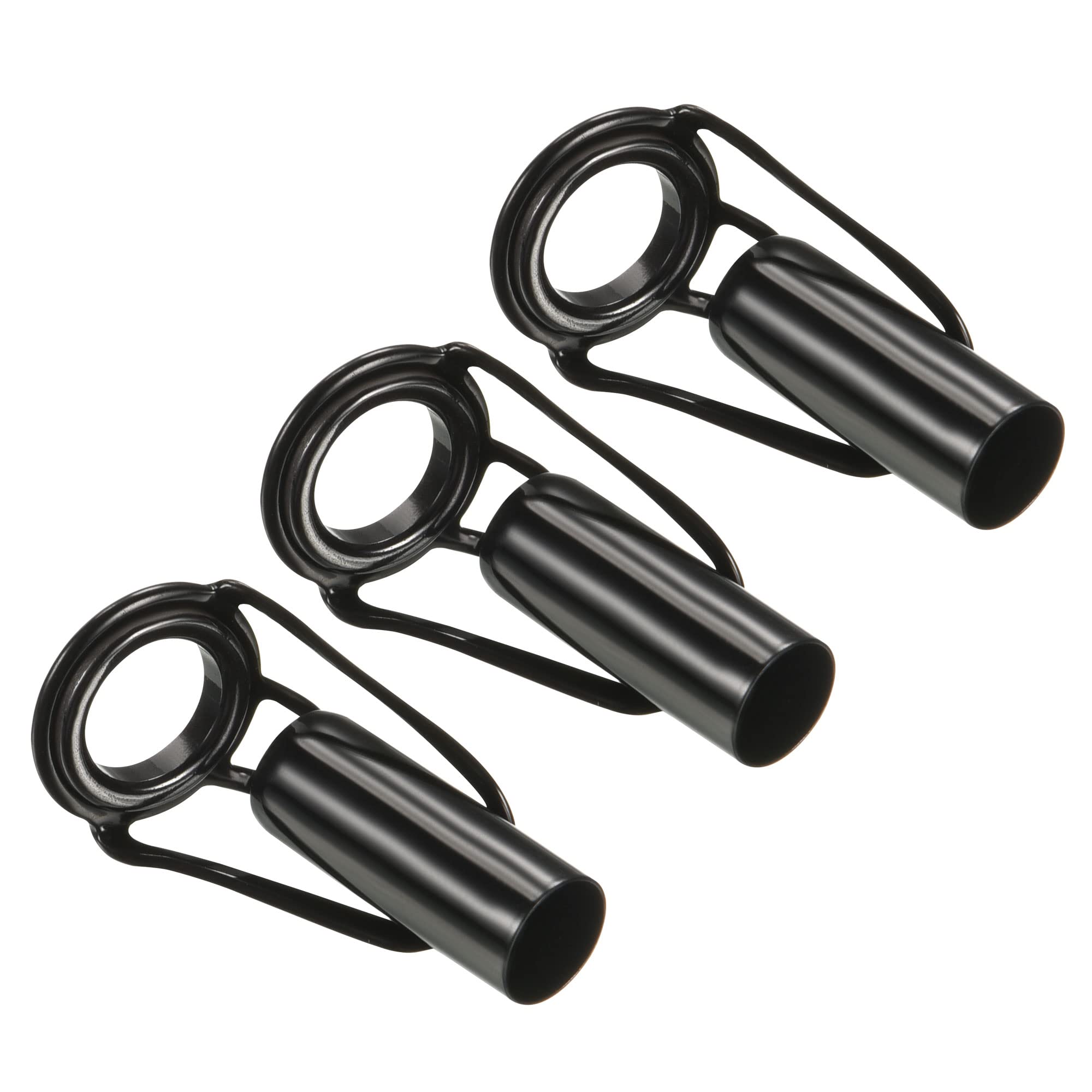 Photo 1 of PATIKIL 6.0mm Tube Dia Fishing Rod Tips Repair Kit, 3pcs Stainless Steel Black Guide Ring for Saltwater Freshwater Fishing