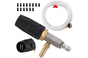 FIXFANS Adjustable Pressure Washer Long Range Nozzle, Downstream Injector Kit for High Power Washer, External Chemical Injection with 1/4 Inch Quick Connector, 2-2.5 GPM