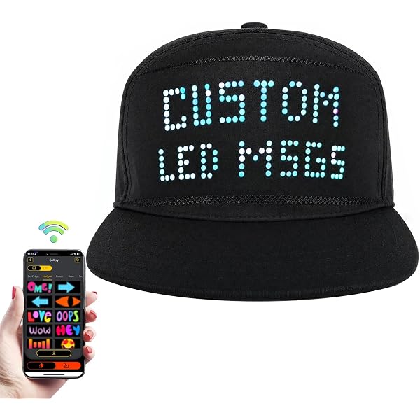 Women Led Cool Novelty Bluetooth Control Supports Text Patterns Baseball Caps 71qTr4nqymL._AC_UY350_.jpg main image 2