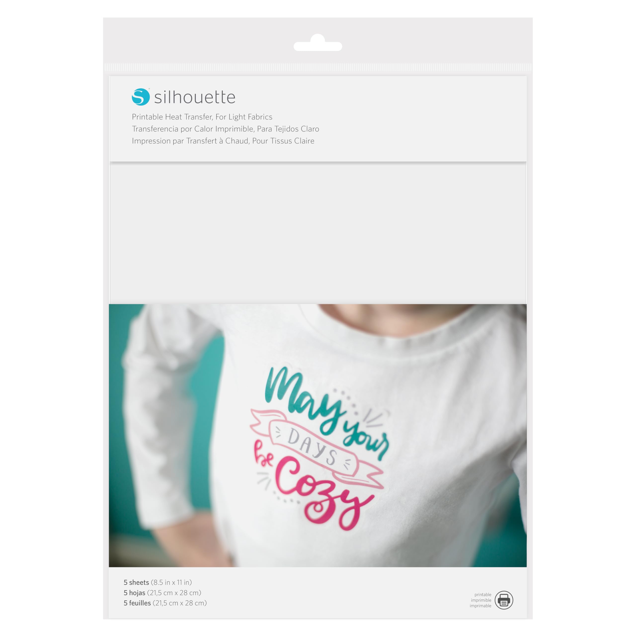 Silhouette Printable Heat Transfer Material for Light Fabrics, White