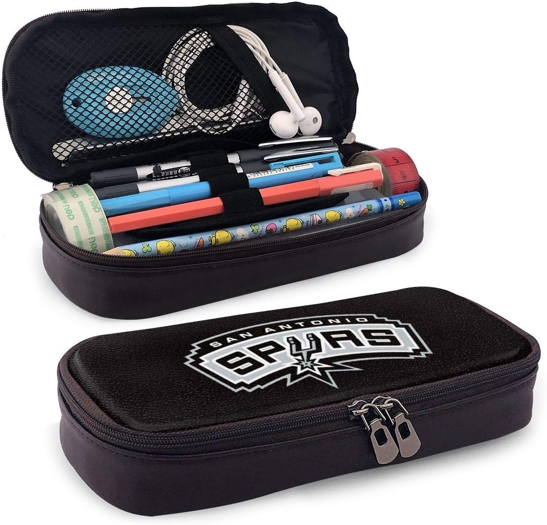 Rico San Antonio Spurs Pencil Case Big Capacity Waterproof Tool Pouch Zipper Organizer for Teen College Middle School Office Supplies Stationery