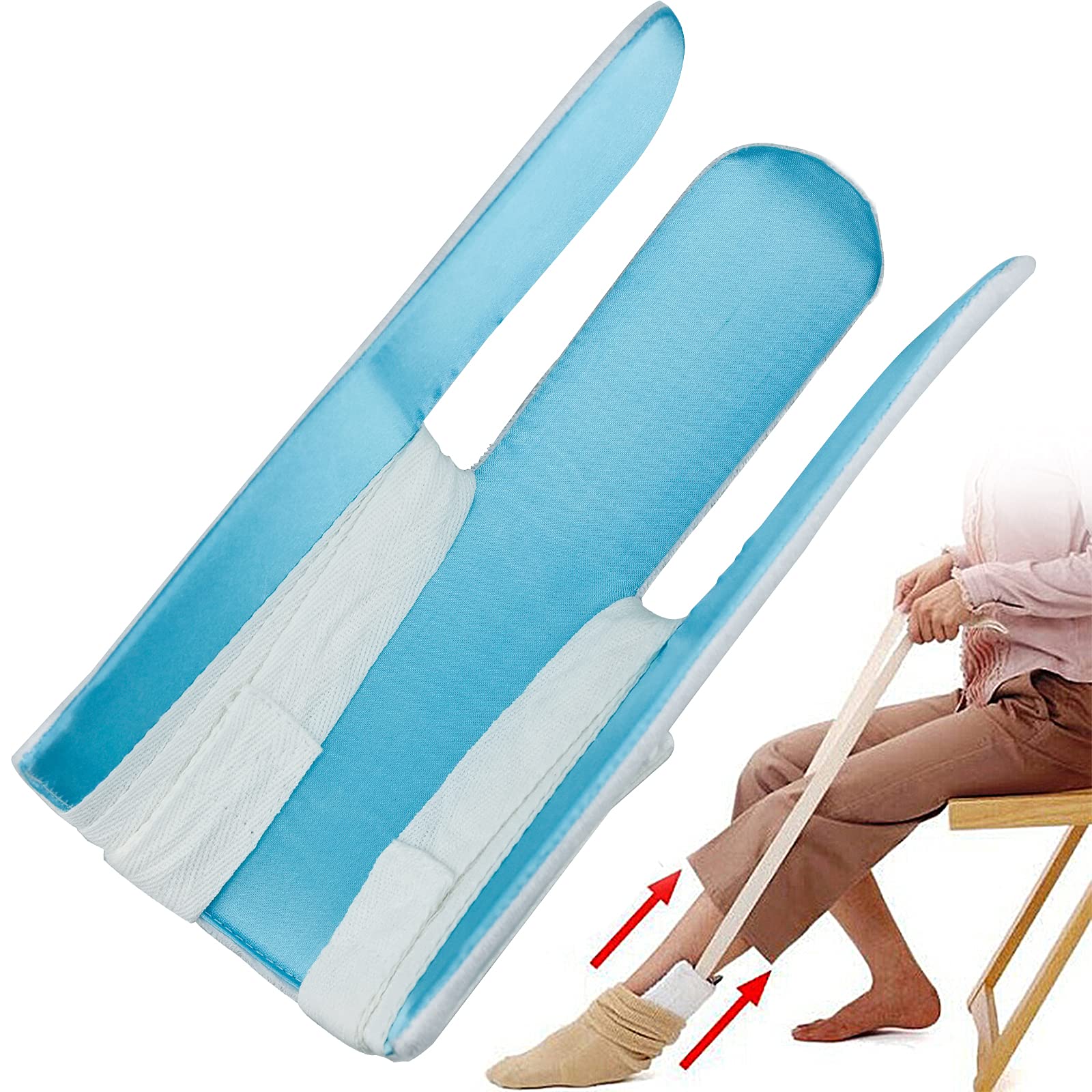 Sock Helper, Sock Aid Tool, Stocking Slider for Easy On and Off Stocking, Sock Putter Onner Pulling Assist Device for Elderly, Disabled,Pregnant, Diabetics Handicapped