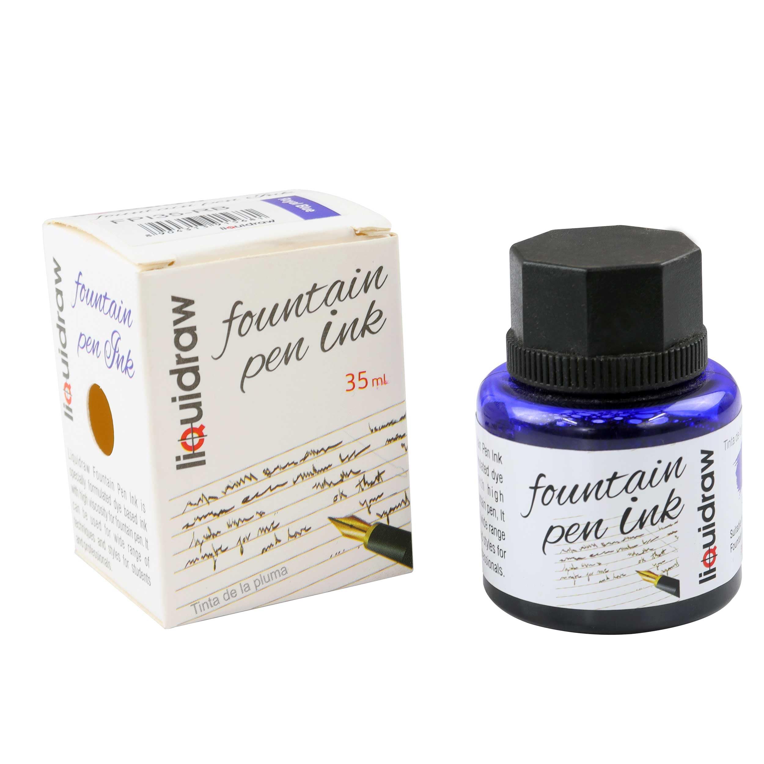 Liquidraw Fountain Pen Ink Bottles 10 Assorted Colours 35ml Inks Suitable for Calligraphy Ink Selection Available Black, Blue, Red, Green, Brown, Violet Purple, Yellow Etc ()